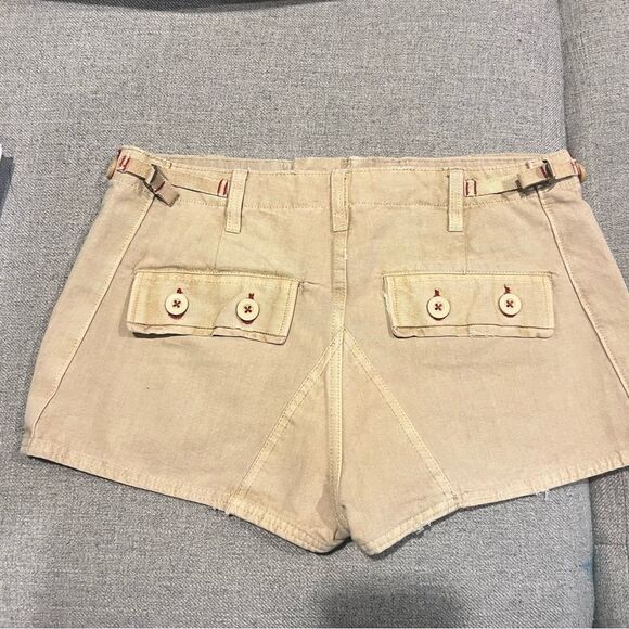 NWOT Free people All Yours Micro Cargo Shorts low rise tan women's size 8 - Picture 9 of 12